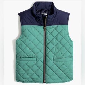 Crewcuts Boys Colorblock Walker Vest Heritage Green Size Large 10 Quilted